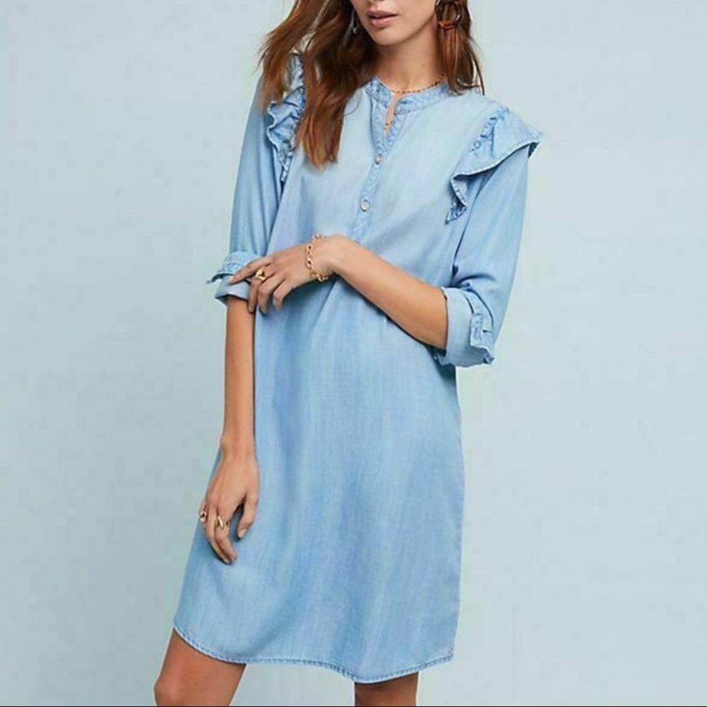 Anthropologie denim dress size xs